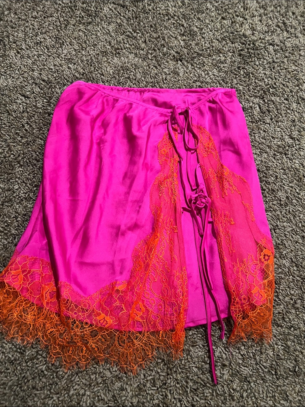 Silk and lace mini skirt, Free People All Tied Up Half Slip